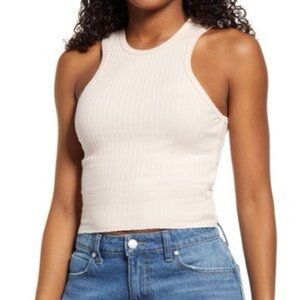 BDG Urban Outfitters White racer back tank in white thick rib fabric